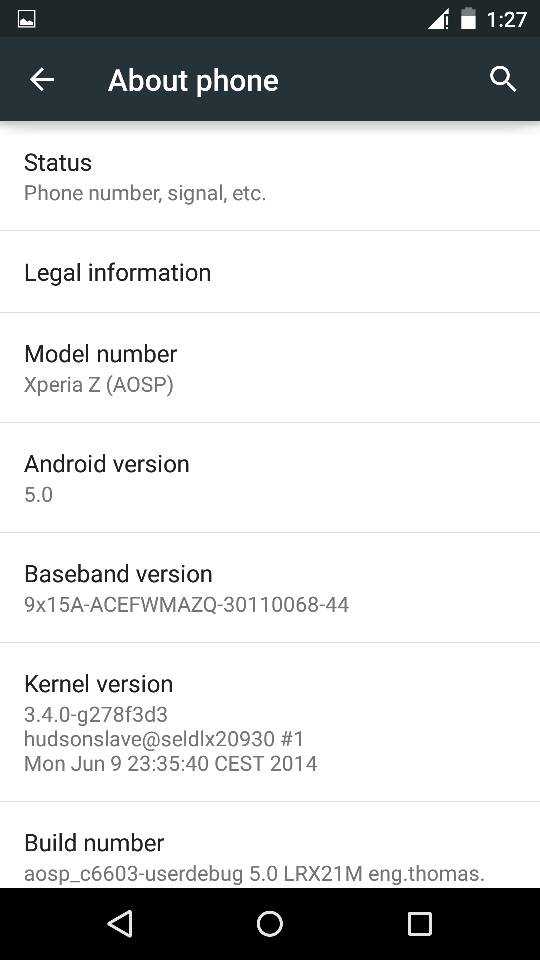 Grazie all'incredibile lavoro dei ragazzi della comunità di XDA, arriva una prima rom AOSP che porta Android 5.0 Lollipop per Xperia Z.