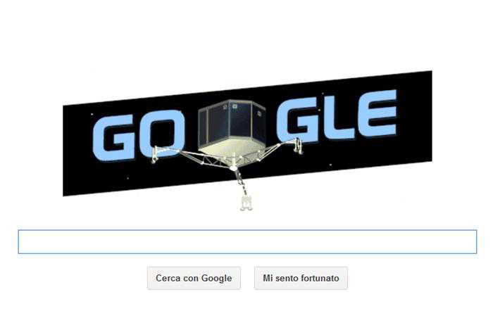Google dedica un doodle a Rosetta da poco atterrato su una cometa
