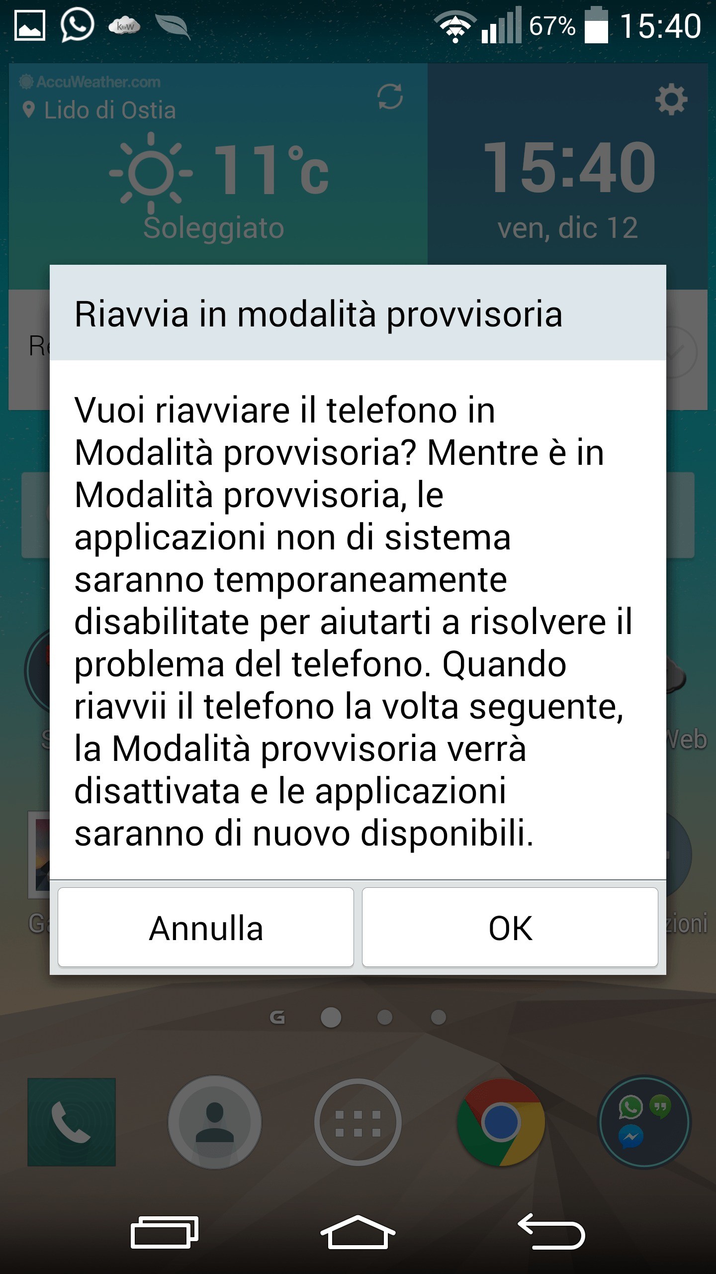 Modalità provvisoria