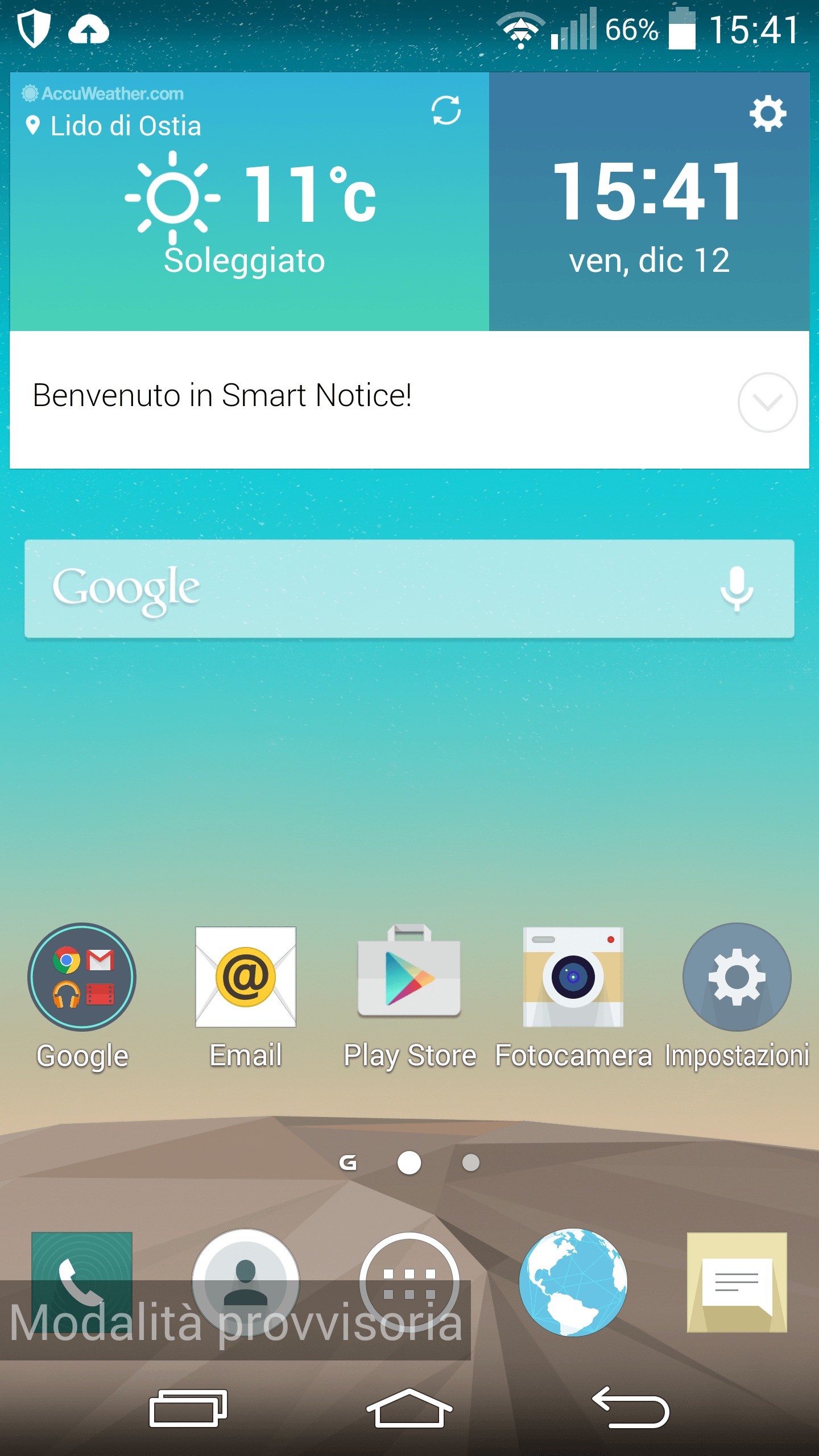 Modalità provvisoria