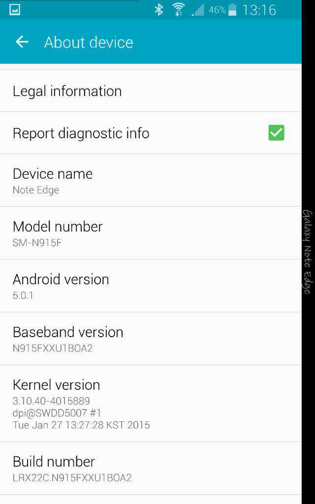 Lollipop per Galaxy Note Edge