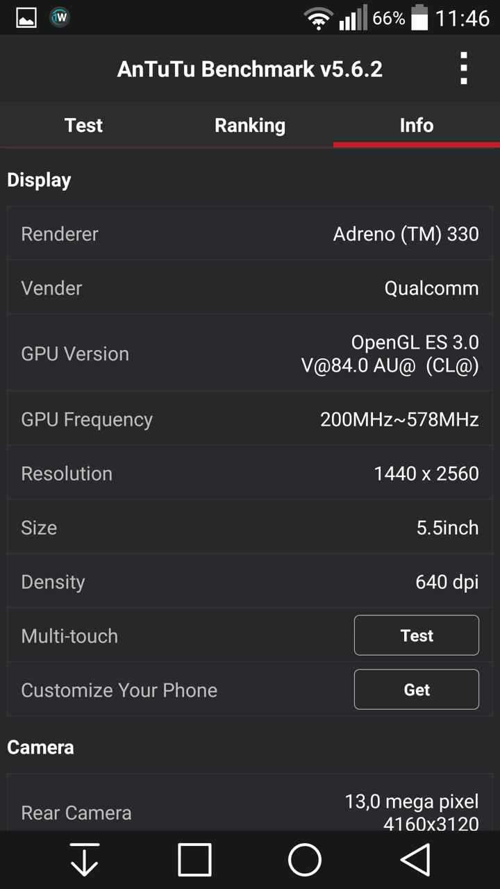 ottimizzare il display LG G3