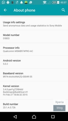 Lollipop per Galaxy Z3