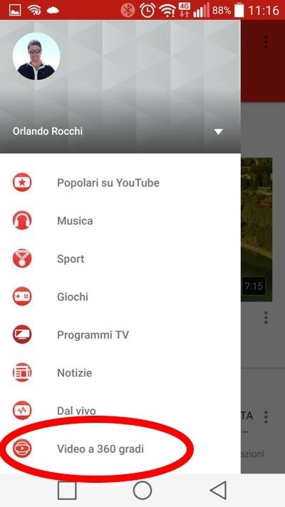 video 360 gradi su YouTube