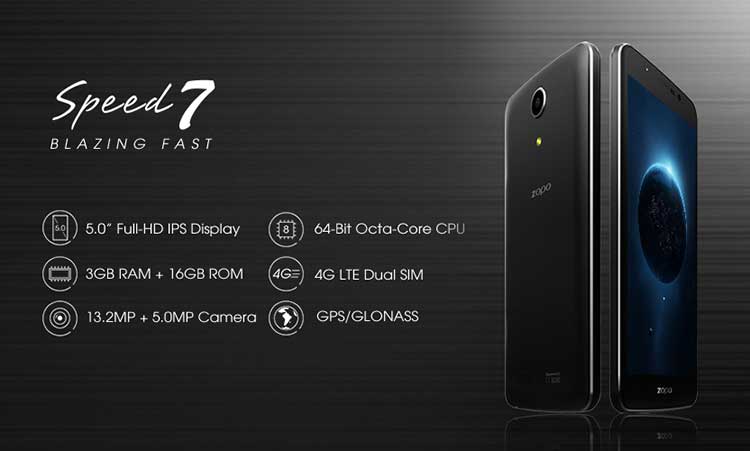 Buono sconto sull’acquisto degli smartphone android Zopo Speed 7 e 7 Plus