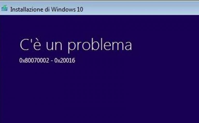 0X80070002 – 0X20016