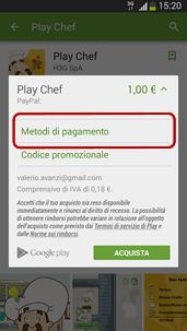 acquistare contenuti dal Play Store