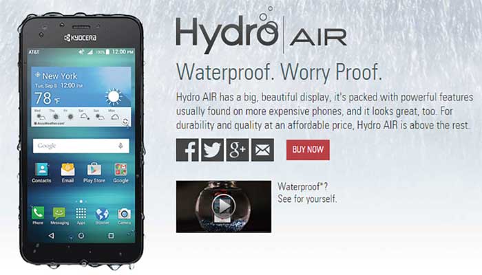 Kyocera Hydro Air annunciato a meno di 100 euro