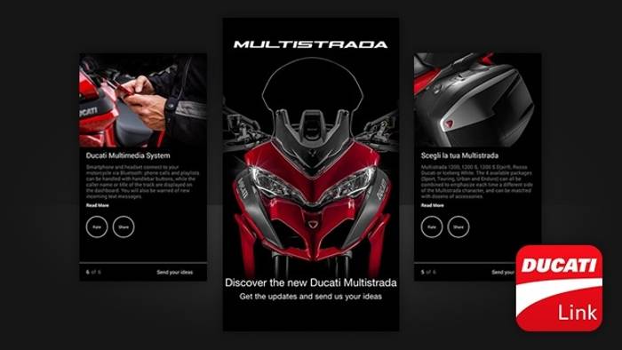 Ducati Multistrada Link, l’app che unisce pilota, moto e smartphone