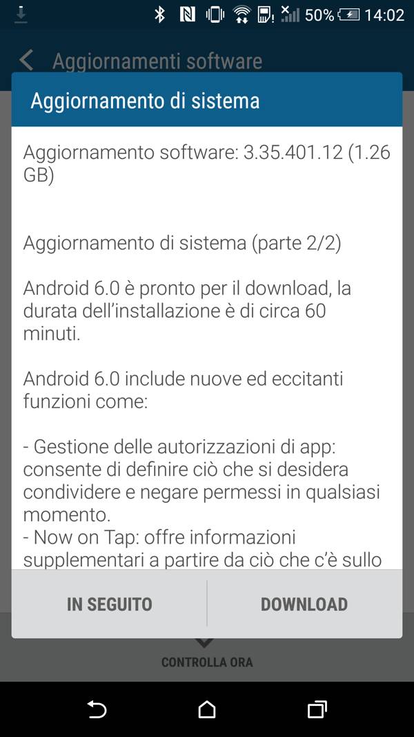 Marshmallow per HTC One M9