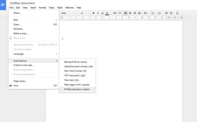 Google Documenti EPUB