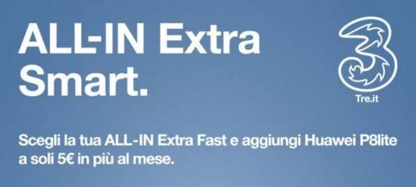 3 Italia lancia All-In Extra Smart per acquistare uno smartphone a 5 euro al mese