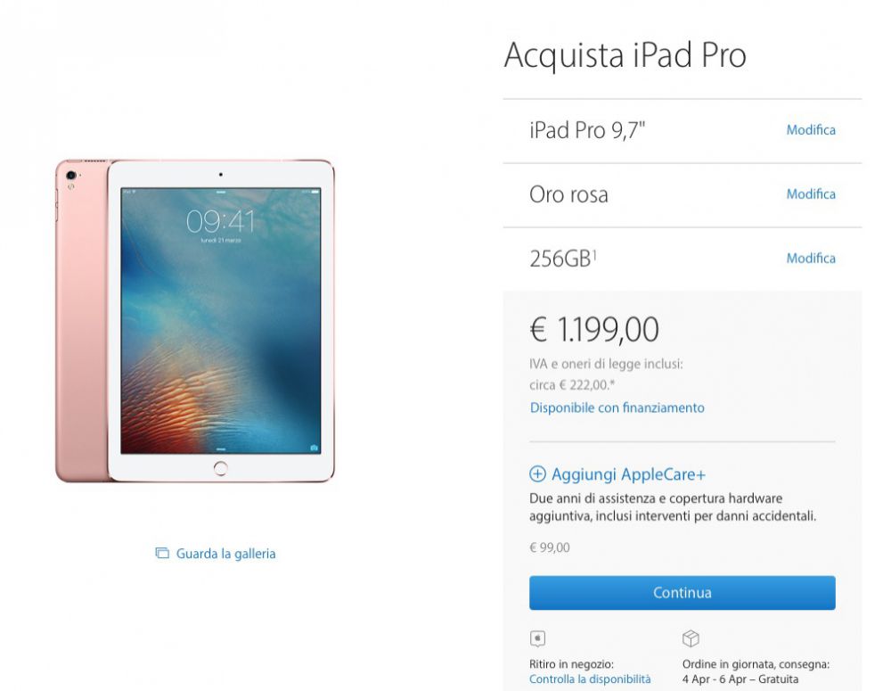 iPhone SE e iPad Pro 9.7 pollici in pronta consegna: ecco quando saranno disponibili in Italia