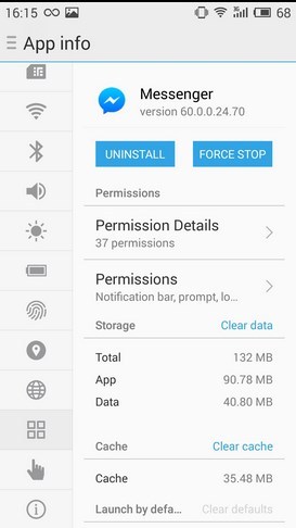 messenger cancellare chat