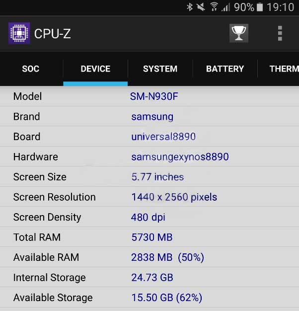 Samsung Galaxy Note 6