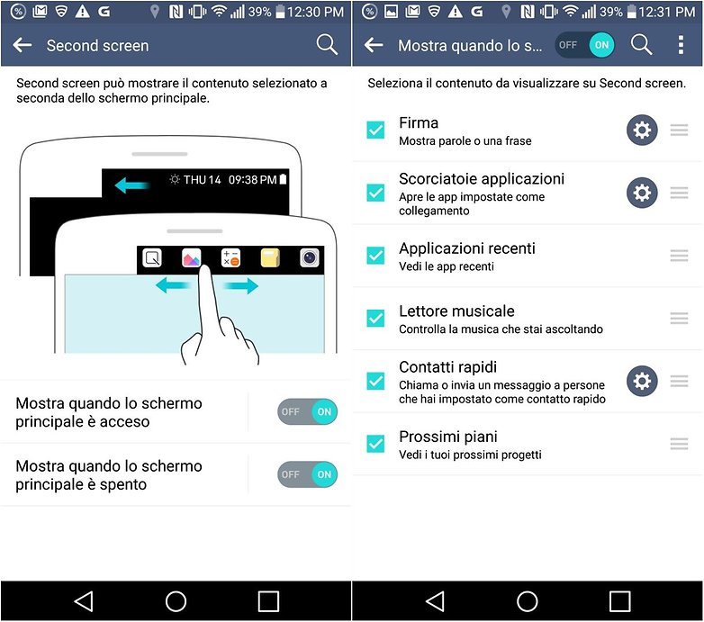LG V10 display secondario