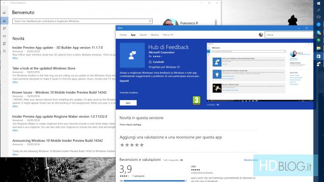 Windows 10 – Feedback Hub disponibile per tutti