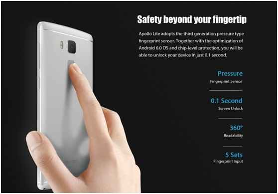 Vernee Apollo Lite - sensore d'impronta