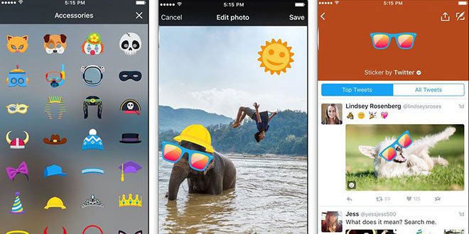Twitter #Stickers: arrivano gli adesivi alle foto in stile Snapchat