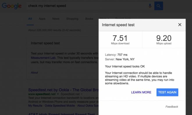 Google Speed Test