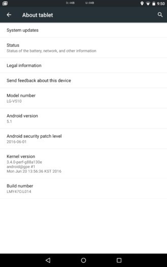 LG G Pad 8.3 update giugno