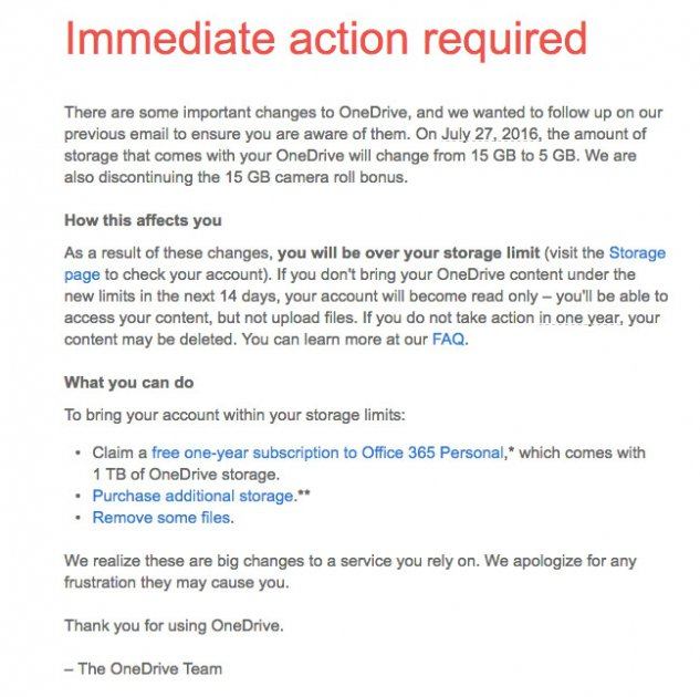 Microsoft OneDrive email