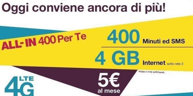 ALL-IN 400 Per Te, riecco l’offerta Tre per i clienti Vodafone