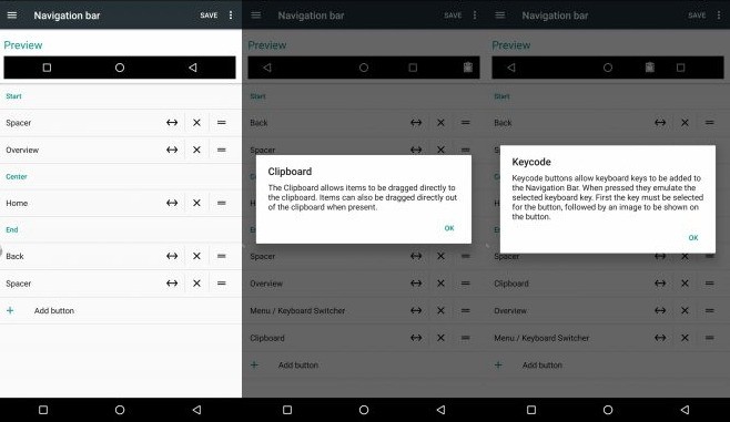 Android Nougat barra navigazione