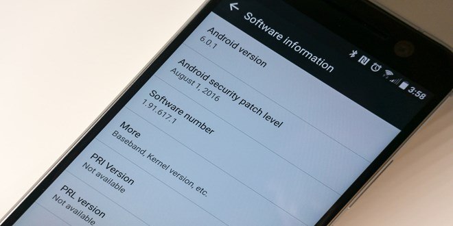 HTC 10 si aggiorna con le patch di Agosto di Google