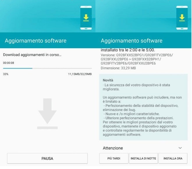 Samsung Galaxy S6 patch agosto