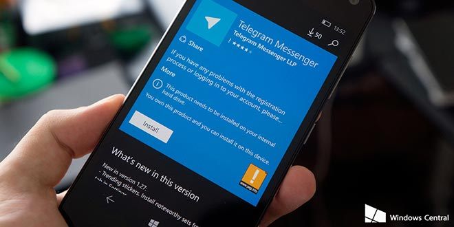 Telegram per Windows 10 Mobile