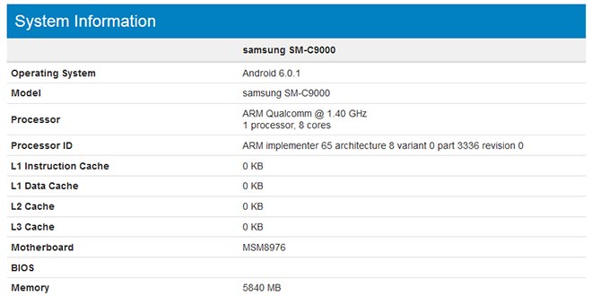 Samsung Galaxy C9 batte Galaxy S8: sarà il primo smartphone Samsung con 6GB RAM