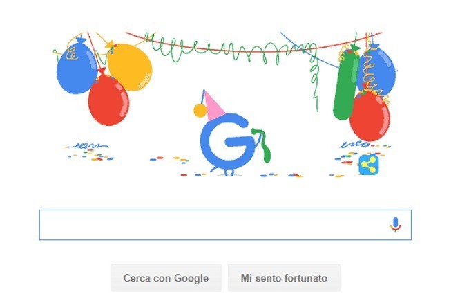 Con un doodle Google festeggia il suo diciottesimo compleanno
