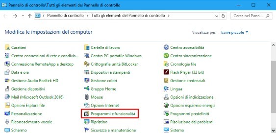 pannello di controllo office2