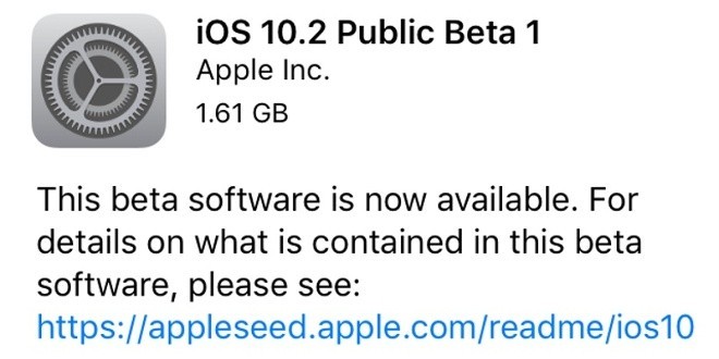 Apple rilascia la prima beta pubblica di iOS 10.2 per iPhone e iPad