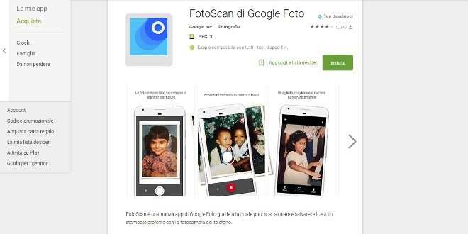 FotoScan, l’app di Google che digitalizza le foto stampate