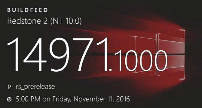 Windows 10 build 14971 disponibile nel canale Fast Ring per gli Insider