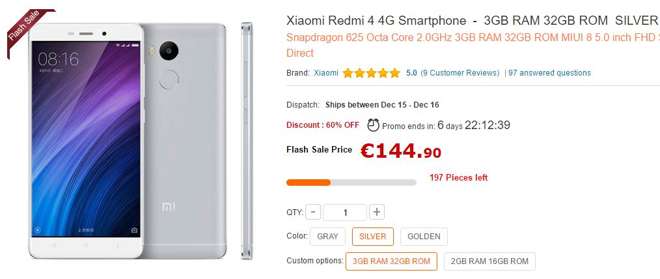 Gearbest coupon: Offerta bomba per Xiaomi Redmi 4 Pro a soli 132€ in numero limitato