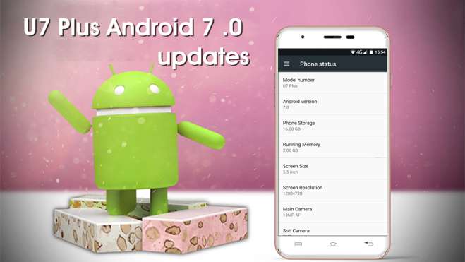 OUKITEL U7 Plus si aggiorna ad Android 7.0 Nougat