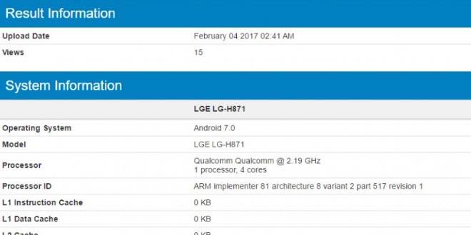 LG H871 con Snapdragon 820 appare su GeekBench: LG G6 è qui?