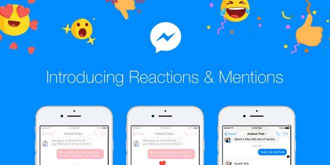 Facebook Messenger reazioni e menzioni