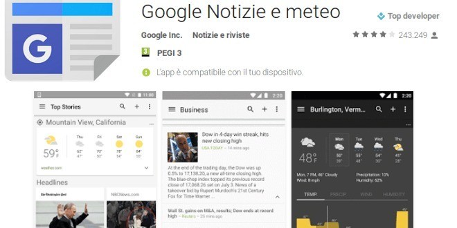 Google Notizie e Meteo si aggiorna con interessanti novità
