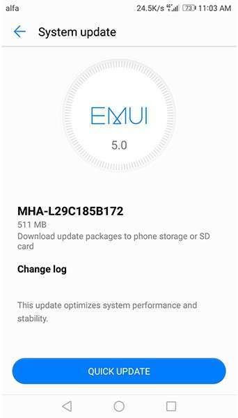 Huawei Mate 9 update