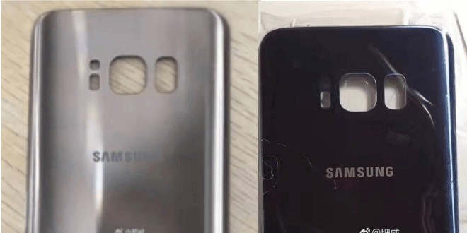 Il posteriore di Samsung Galaxy S8 in 2 differenti colori
