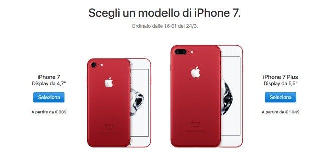 iPhone 7 (RED) Special Edition presentato ufficialmente