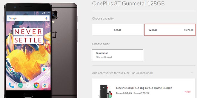 OnePlus 5 si avvicina: OnePlus 3T 128 GB fuori produzione