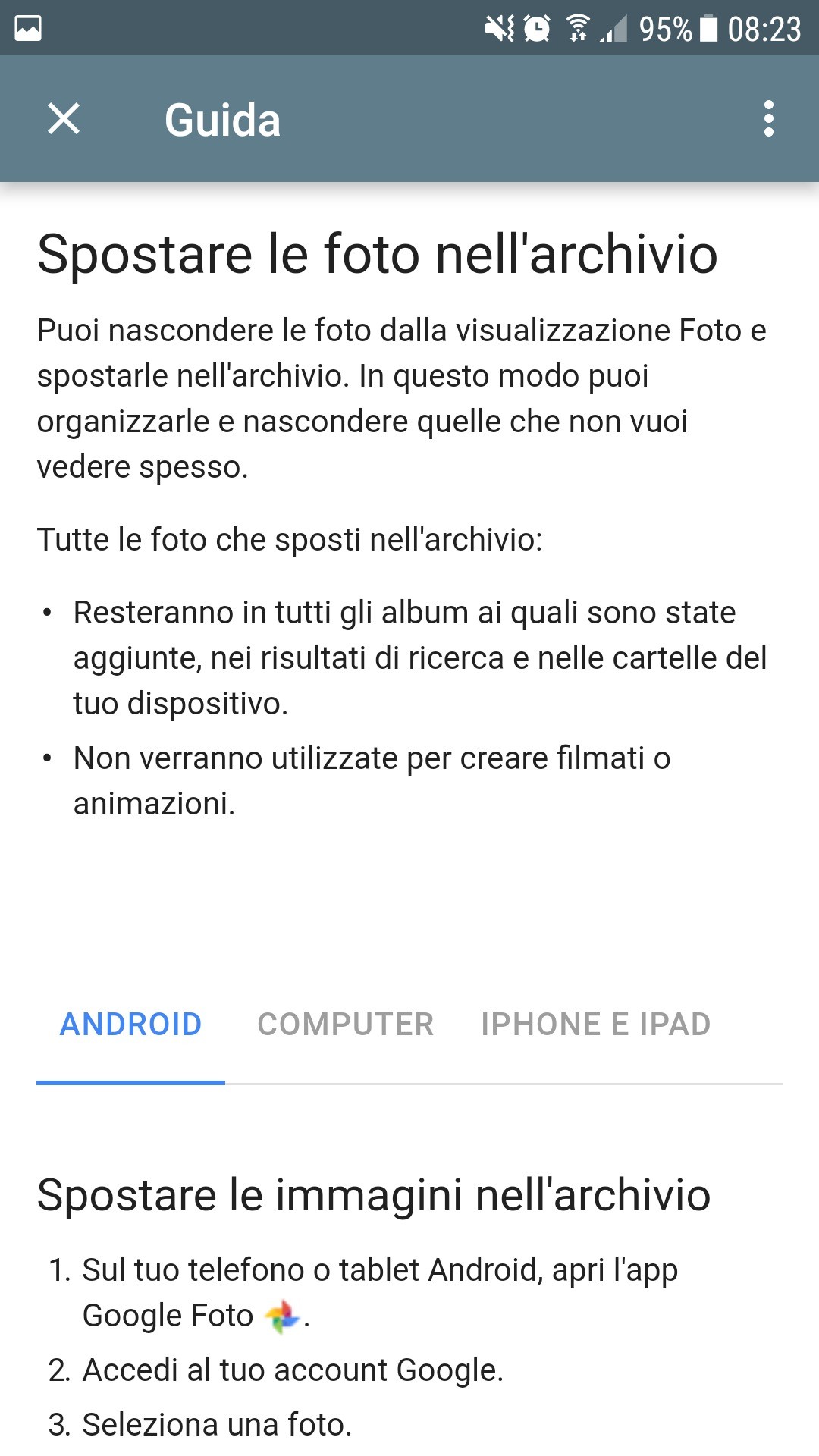 aggiornamento Google Photos