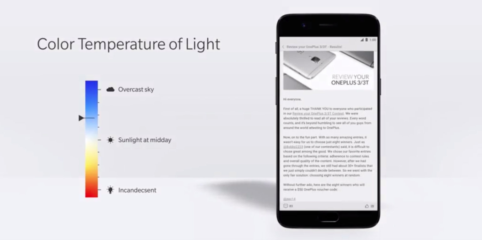 color temp oneplus 5
