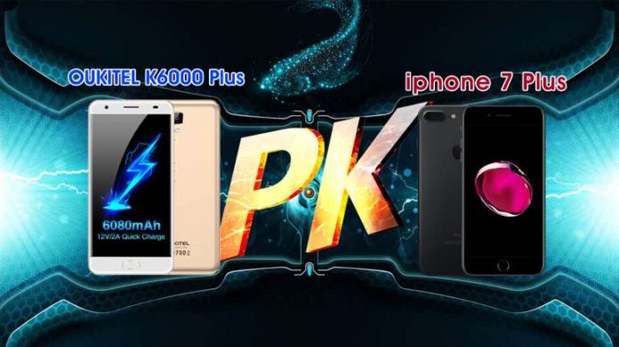 K6000 Plus vs iPhone 7 plus