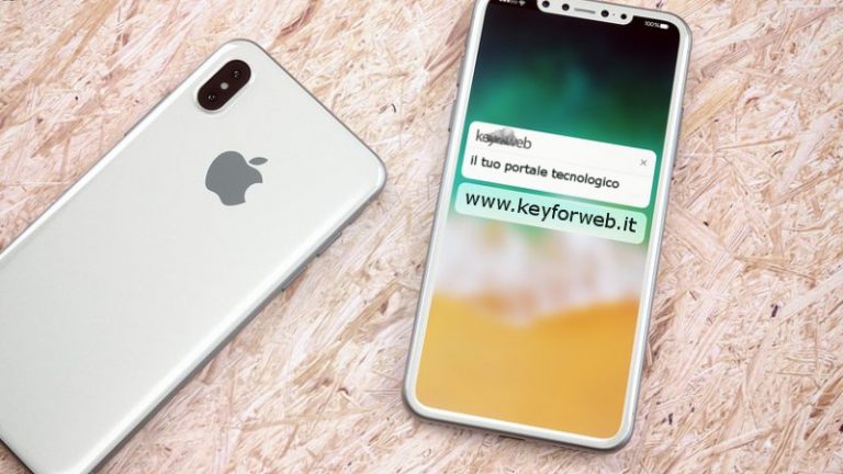 iPhone 8: render della versione bianca, corpo in vetro e cornici ridotte